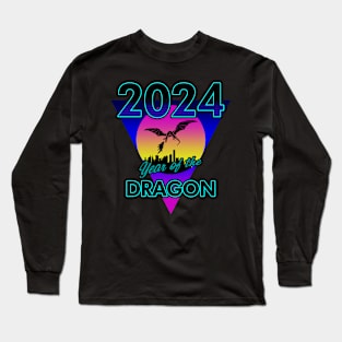 2024 New Year Of The Dragon 80's Inspired New Year Meme Long Sleeve T-Shirt